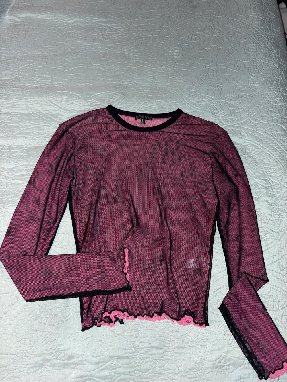 Multi Layered Long Sleeve Mesh Top - Dollskill